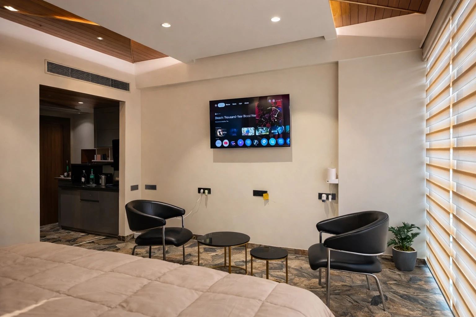 Lounge seating with 50 inch smart TV